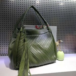 Green Genuine Leather handbag shoulder bag